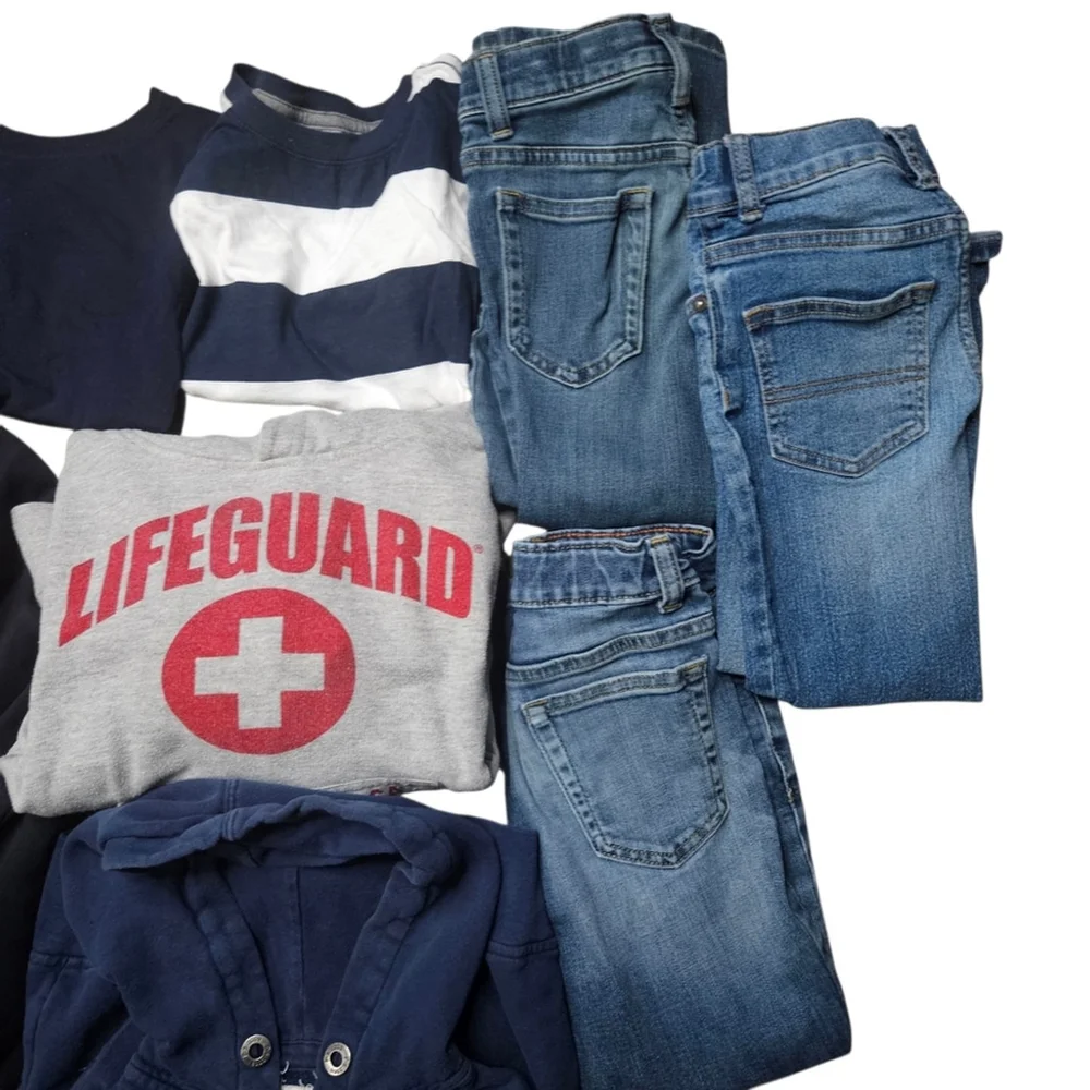 Boys Size 5 Five Pound Mystery Bundle Hoodies Jeans Shirt J. Crew Anchor Jacket - Picture 3 of 7